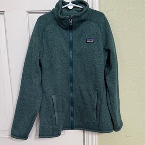 Kids size 12 Patagonia Teal Full-Zip Fleece Jacket